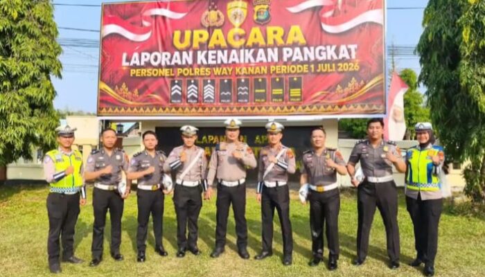 Dedikasi Berbuah Prestasi, Bripka Dimas Arya Pradipta Resmi Sandang Pangkat Baru di Polres Way Kanan